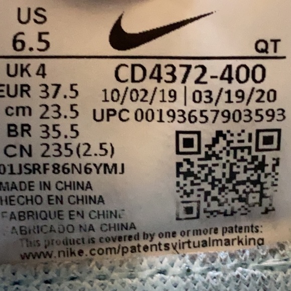 Nike React Infinity Run Flyknit Blue Running Shoes CD4372-400 Women's Size 6.5 - Picture 12 of 12